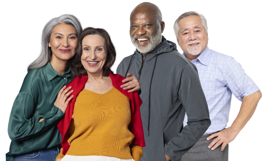 Four smiling adults